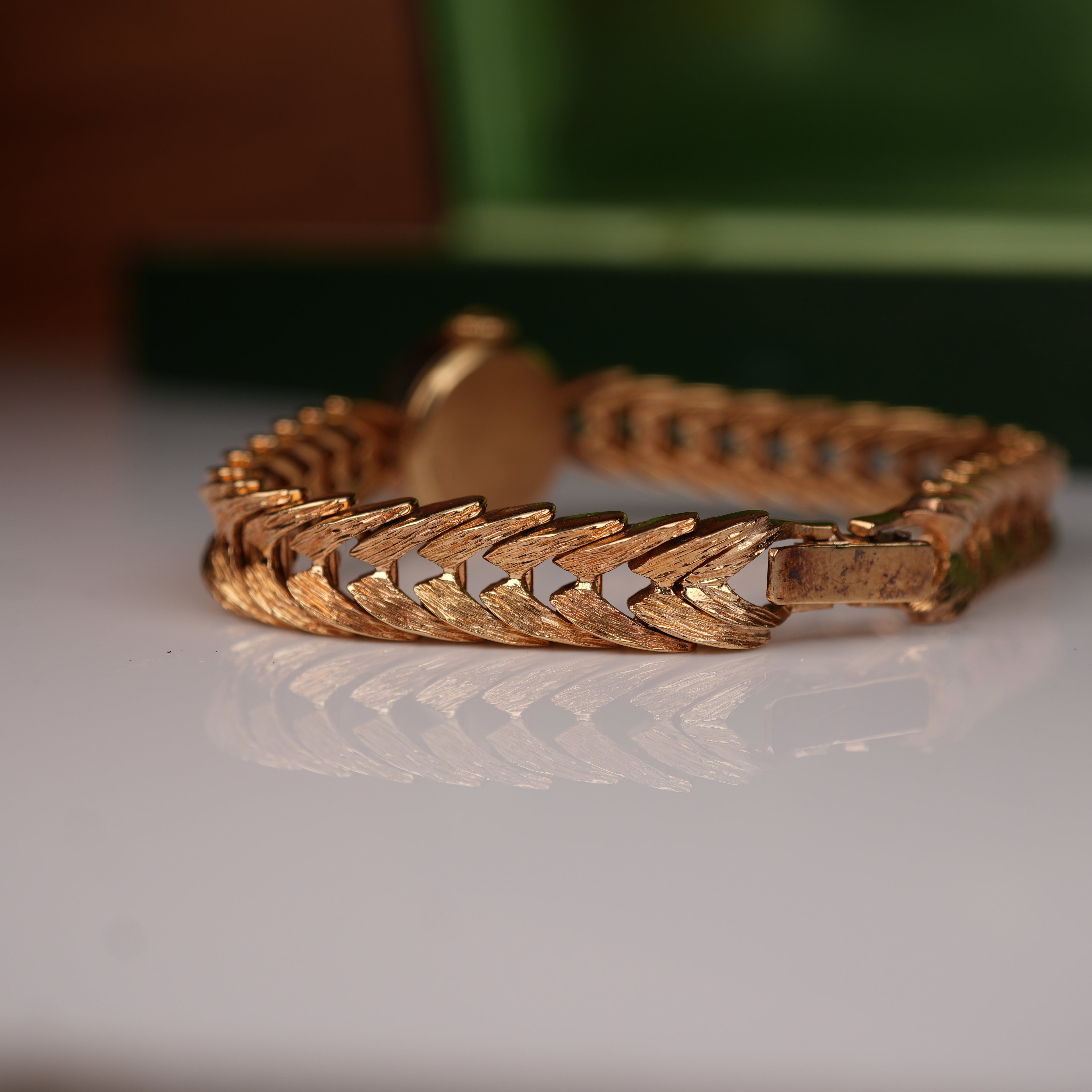 Vintage 1960s Ladies Rolex “Golden Shark” Solid Gold with Exceptional Bracelet Cocktail Watch