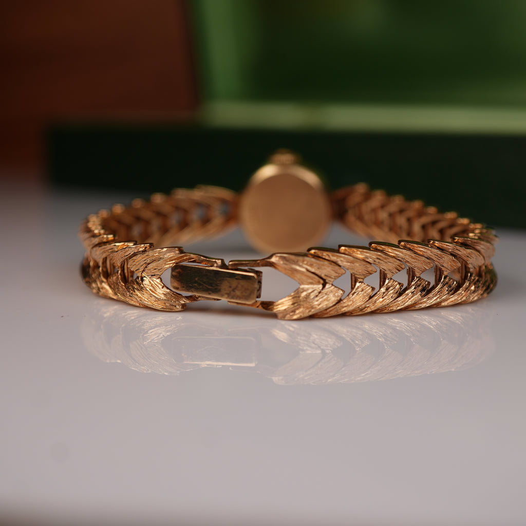 Vintage 1960s Ladies Rolex “Golden Shark” Solid Gold with Exceptional Bracelet Cocktail Watch