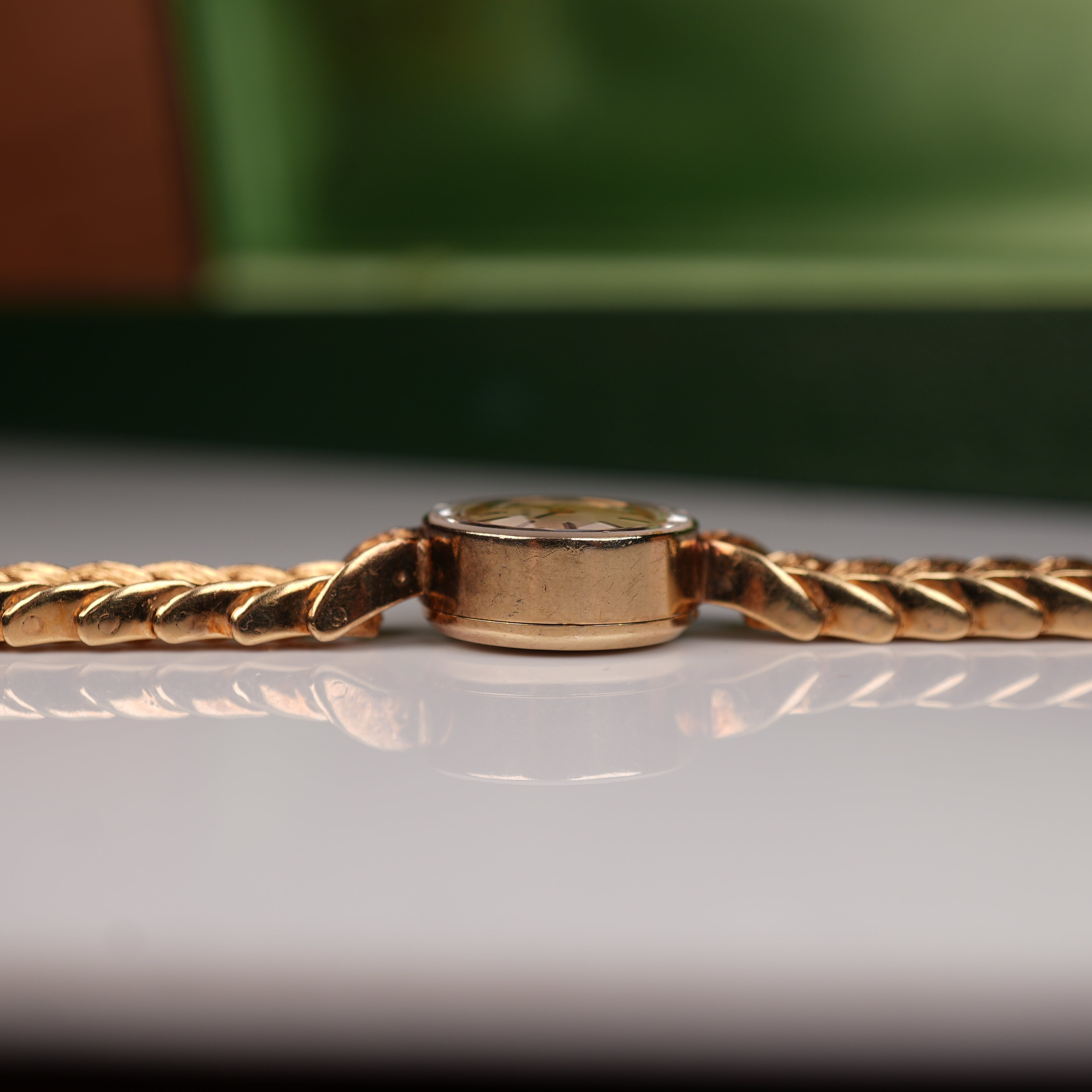 Vintage 1960s Ladies Rolex “Golden Shark” Solid Gold with Exceptional Bracelet Cocktail Watch