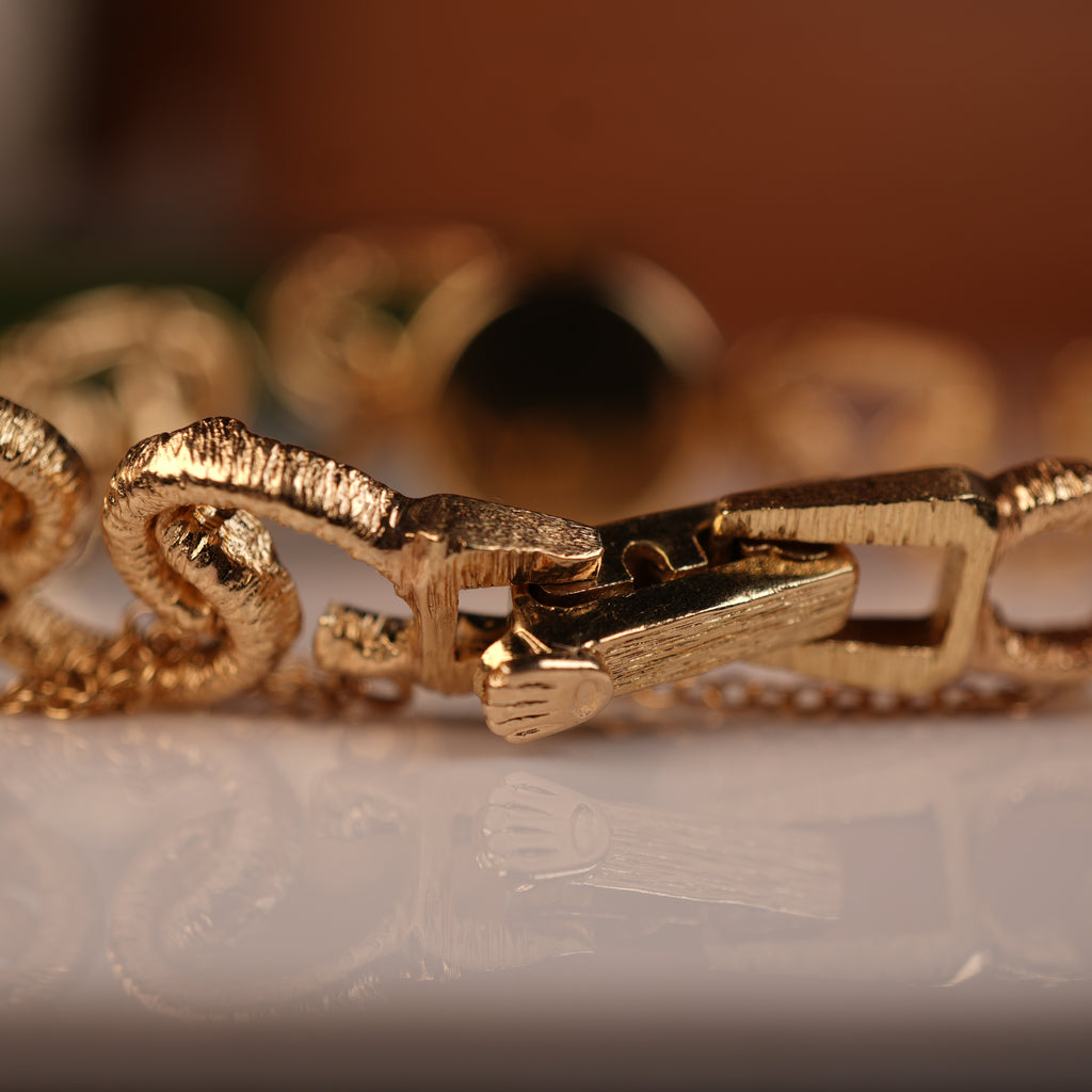 1970s Rolex “Golden Chain” Unique Mid-Century Cocktail Watch Solid Gold with Box