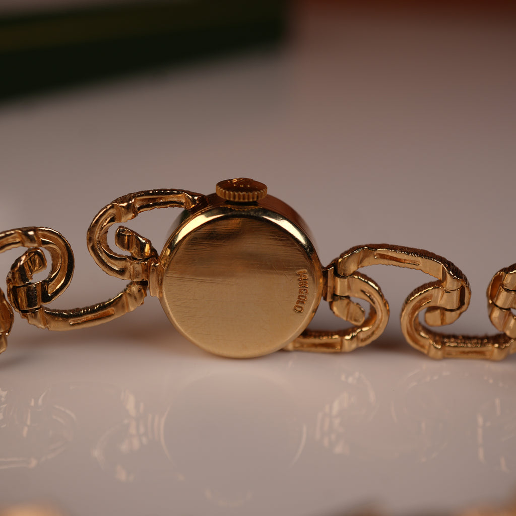 1970s Rolex “Golden Chain” Unique Mid-Century Cocktail Watch Solid Gold with Box