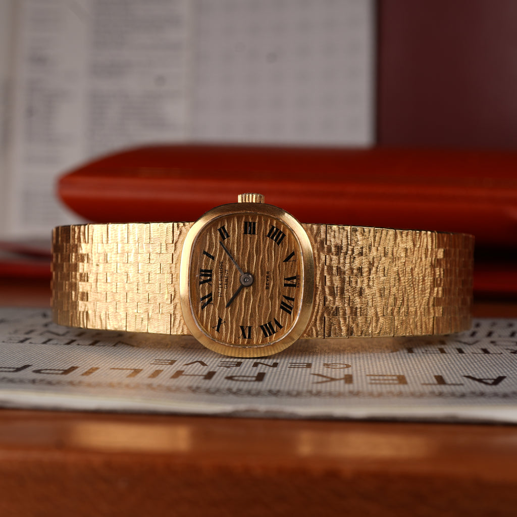 1981 Patek Philippe Golden Ellipse Ref. 3371/1 18K Yellow Gold Beyer Double Signed Full Set