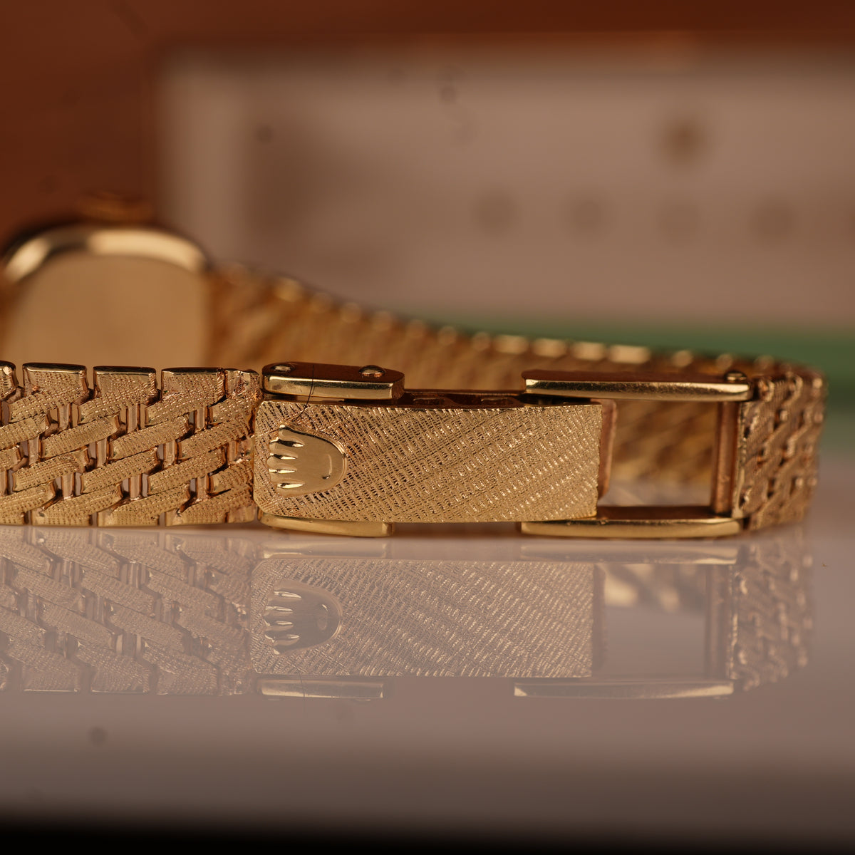 1970s Rolex Ladies Cocktail Watch 14K Solid Gold Factory Diamond Bezel & Original Box