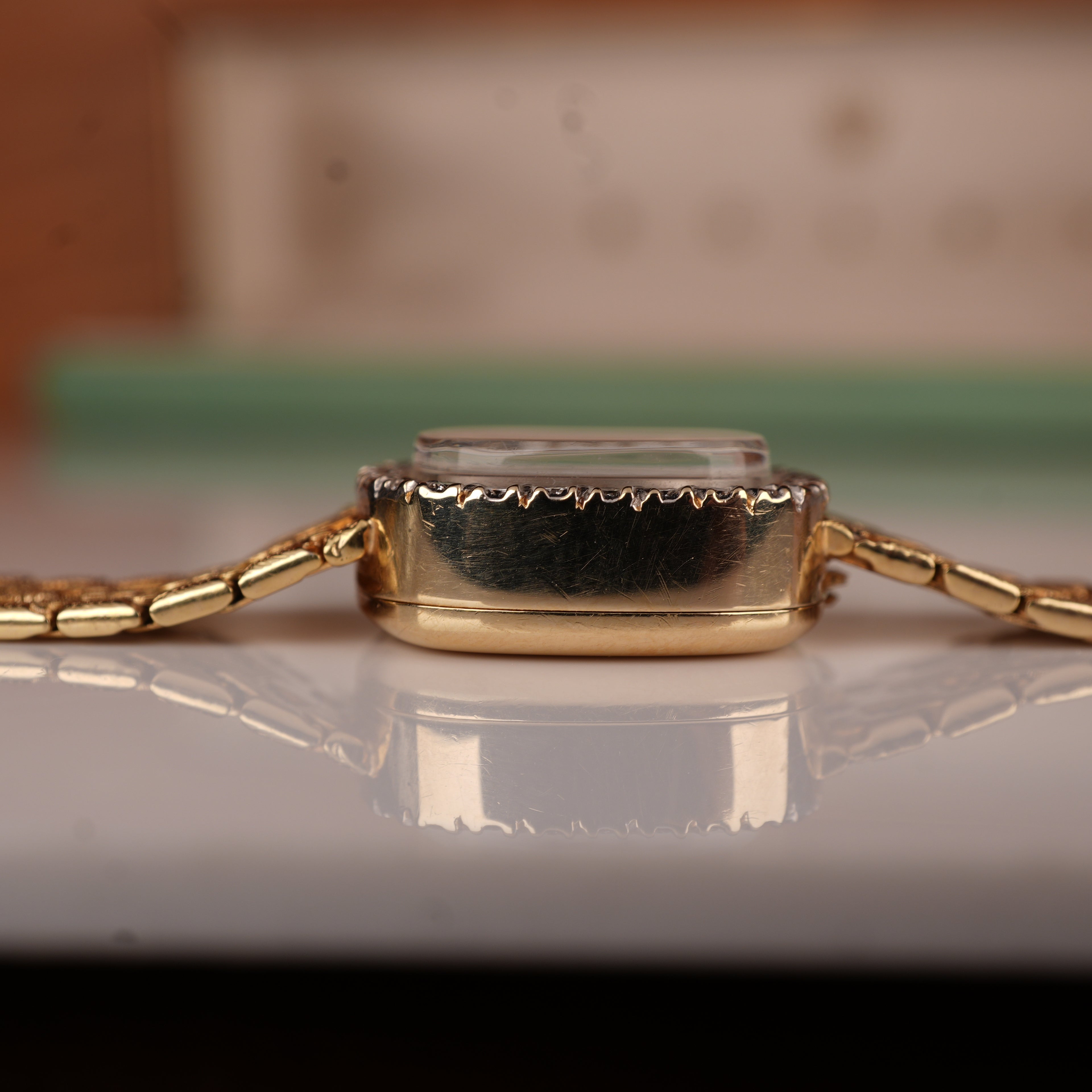 1970s Rolex Ladies Cocktail Watch 14K Solid Gold Factory Diamond Bezel & Original Box