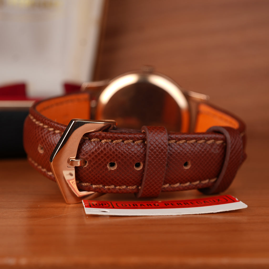 1940’s Girard-Perregaux 37mm Oversize 18k Solid Rose Gold Retailed by Cuervo Y Sobrinos Cuba