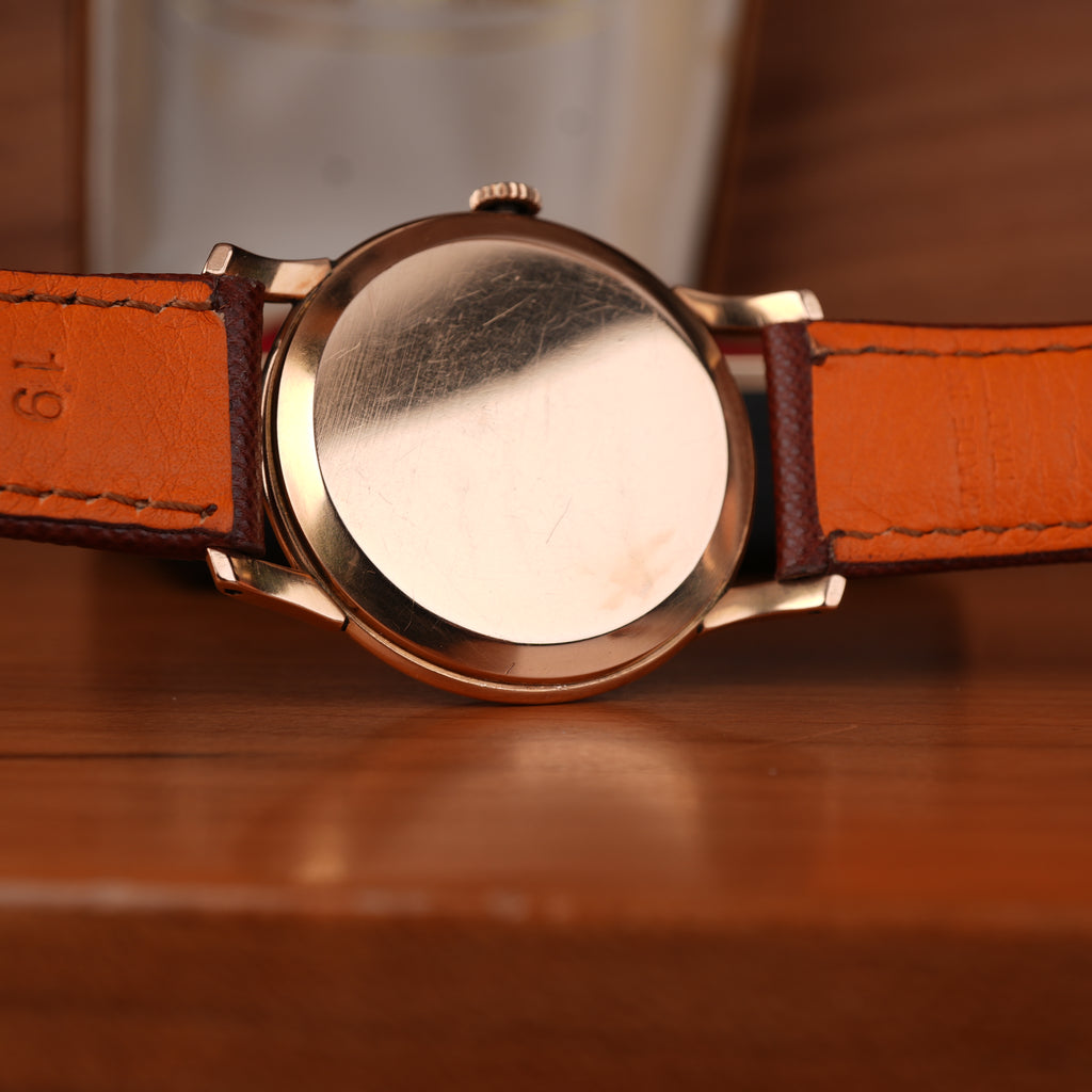 1940’s Girard-Perregaux 37mm Oversize 18k Solid Rose Gold Retailed by Cuervo Y Sobrinos Cuba