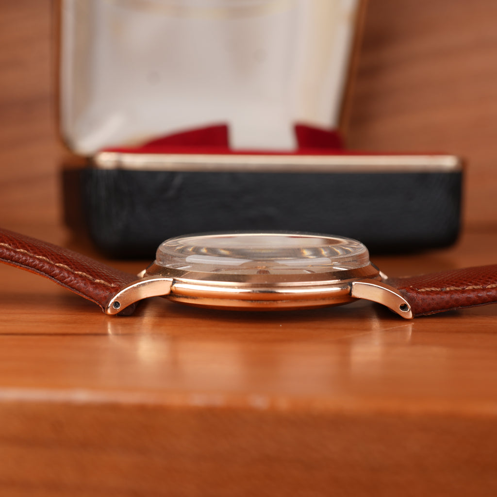 1940’s Girard-Perregaux 37mm Oversize 18k Solid Rose Gold Retailed by Cuervo Y Sobrinos Cuba