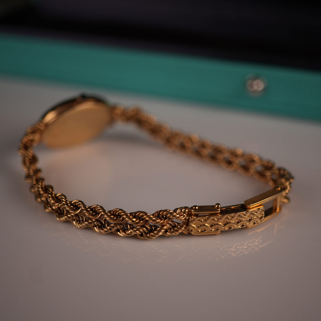 Tiffany & Co. 14k Solid Gold Ladies Oval Watch Roman Dial with Original Boxes