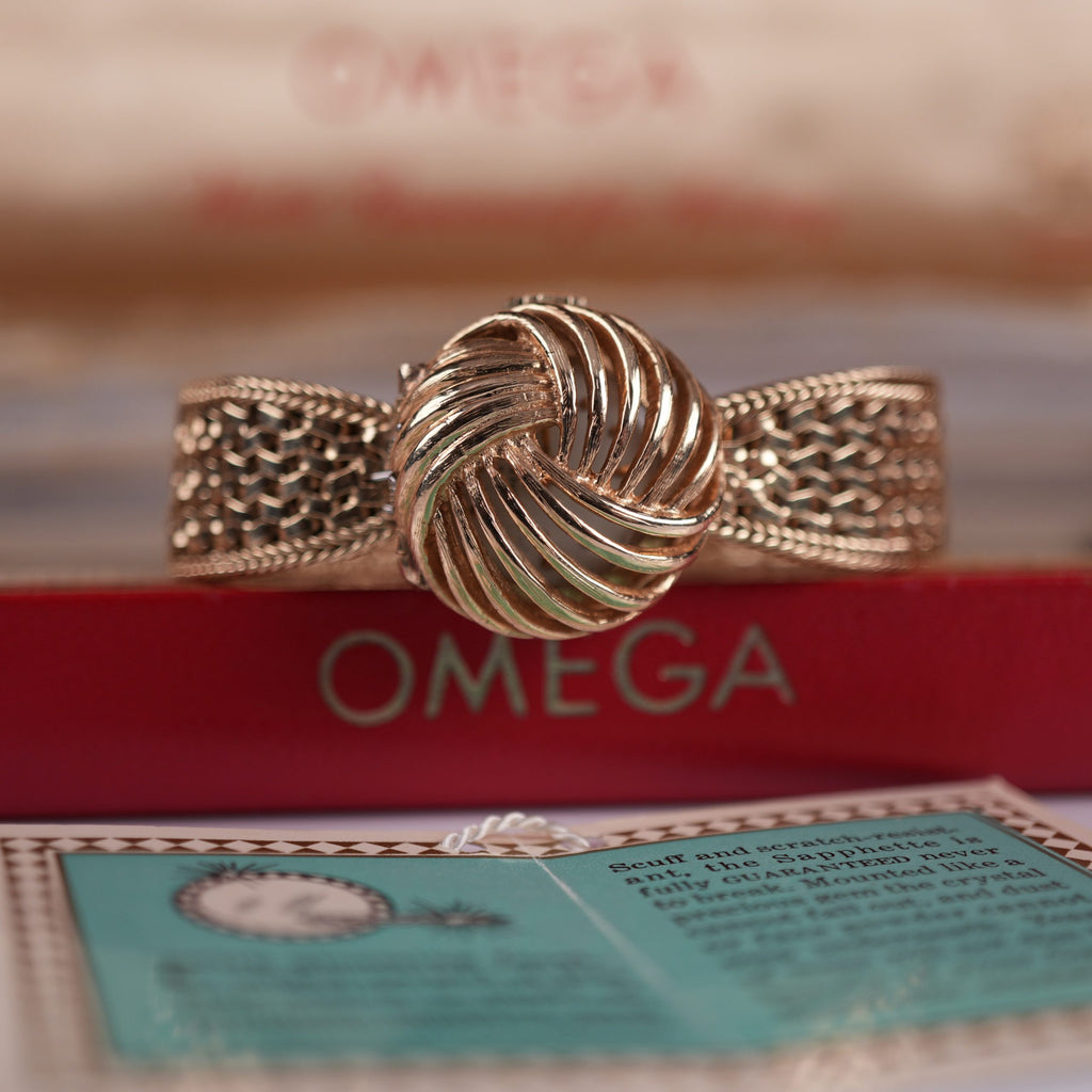 Omega one of one Solid 14k Gold Mid Century Concealed Cover Ladies Watch