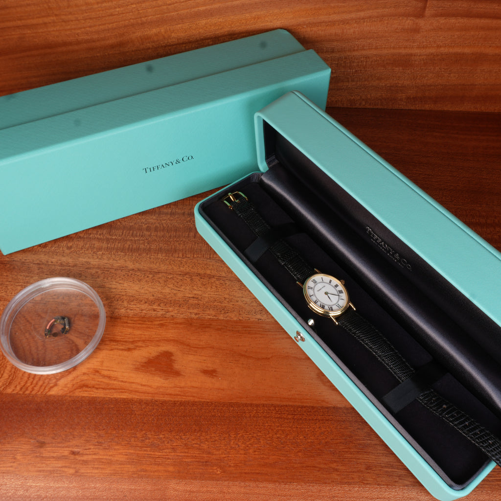 Tiffany & Co. 14k Solid Gold Large Ladies Watch Oval Roman Dial