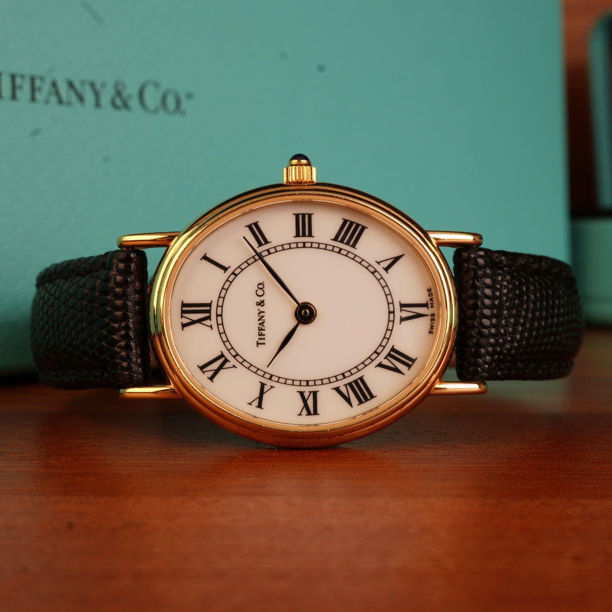 Tiffany & Co. 14k Solid Gold Large Ladies Watch Oval Roman Dial