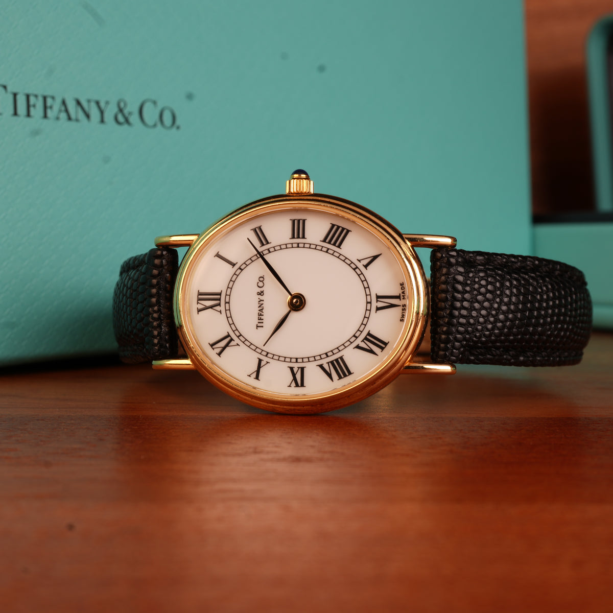 Tiffany & Co. 14k Solid Gold Large Ladies Watch Oval Roman Dial