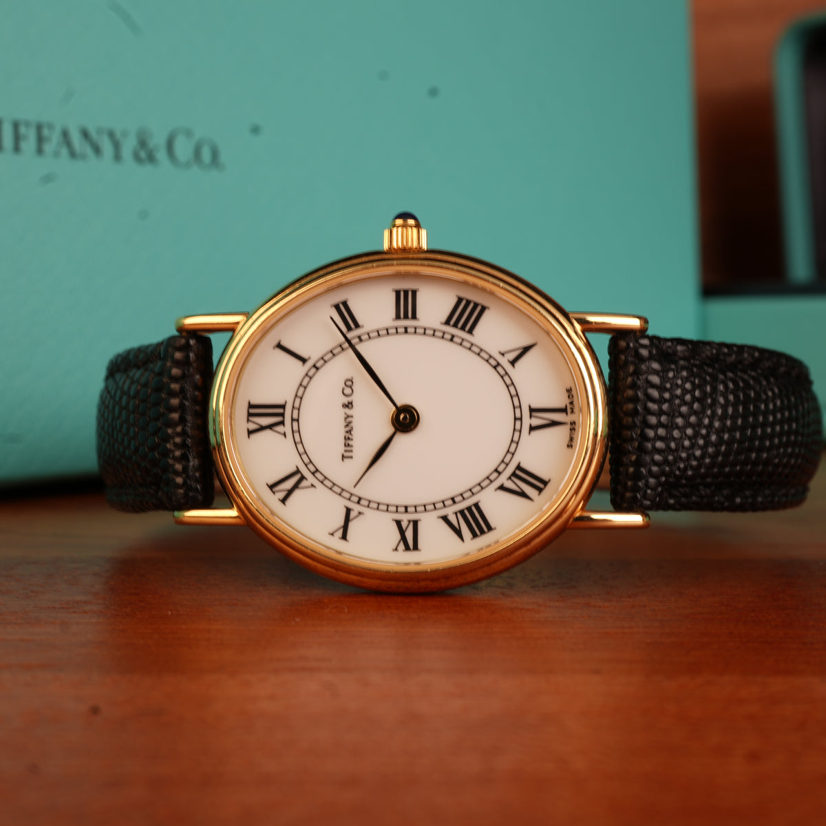 Tiffany & Co. 14k Solid Gold Large Ladies Watch Oval Roman Dial