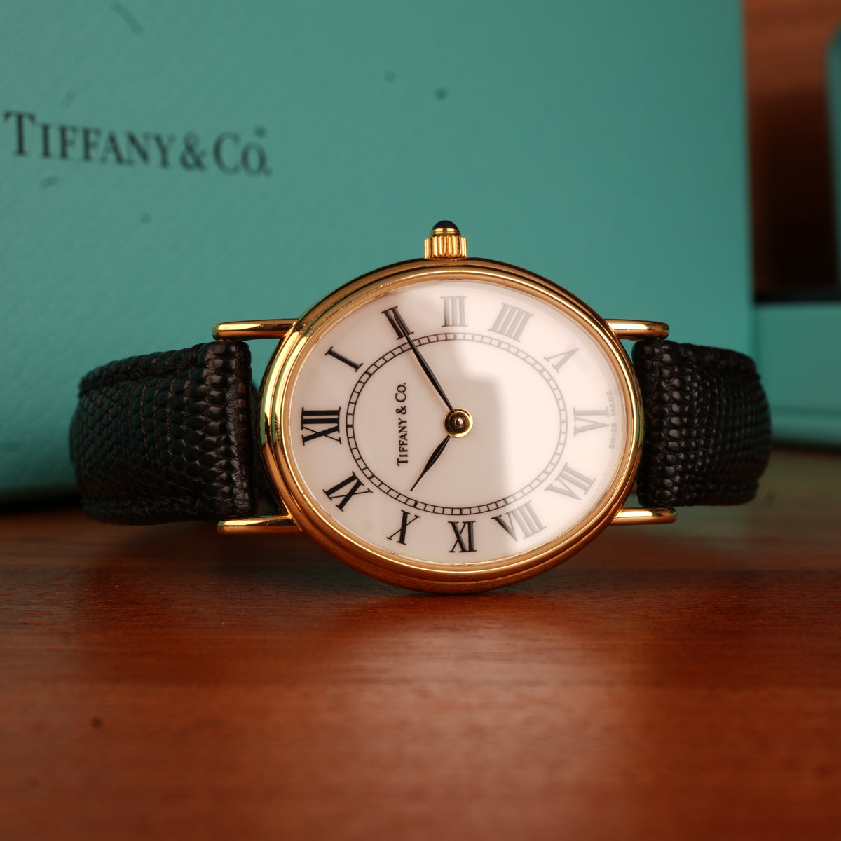Tiffany & Co. 14k Solid Gold Large Ladies Watch Oval Roman Dial