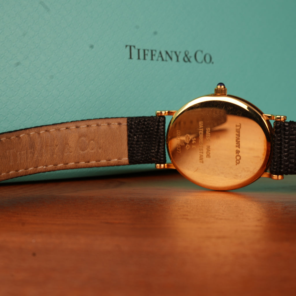 Tiffany & Co. 14k Solid Gold Large Ladies Watch Oval Roman Dial
