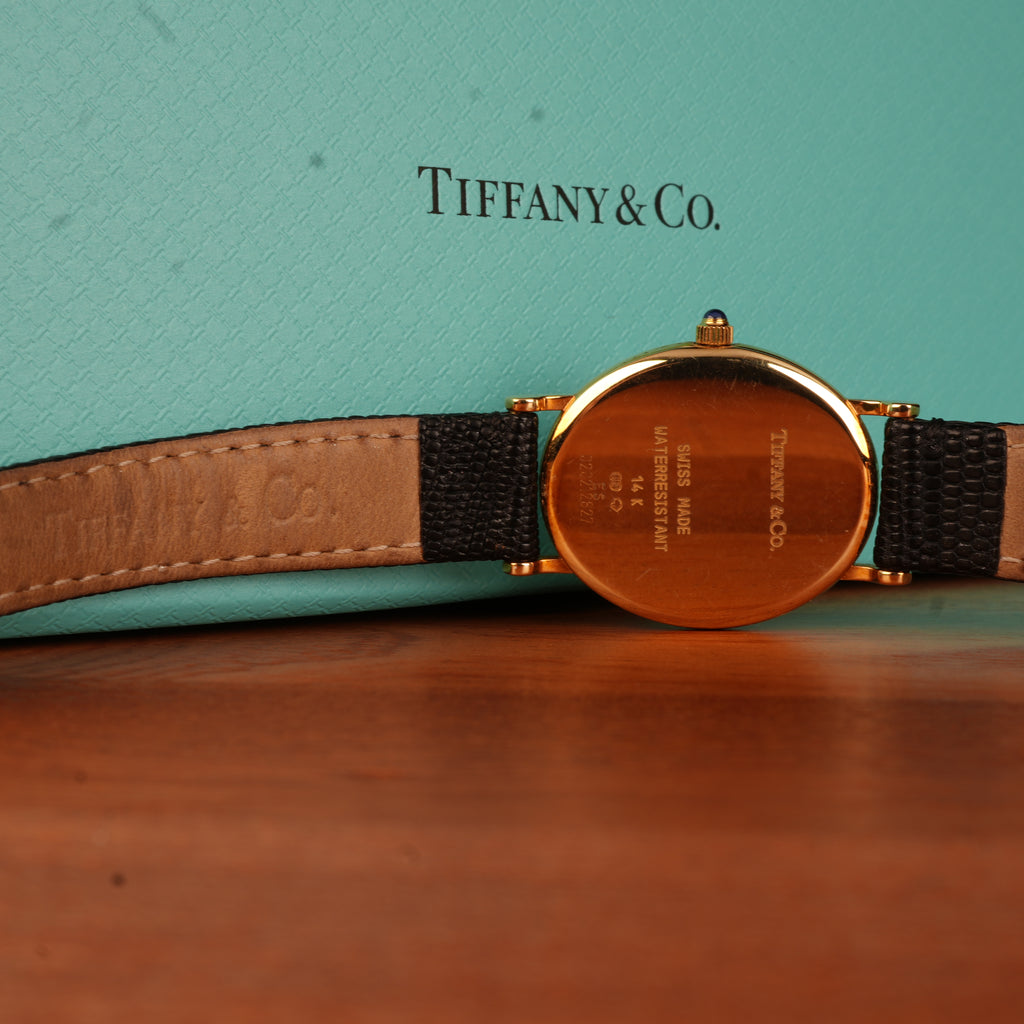 Tiffany & Co. 14k Solid Gold Large Ladies Watch Oval Roman Dial