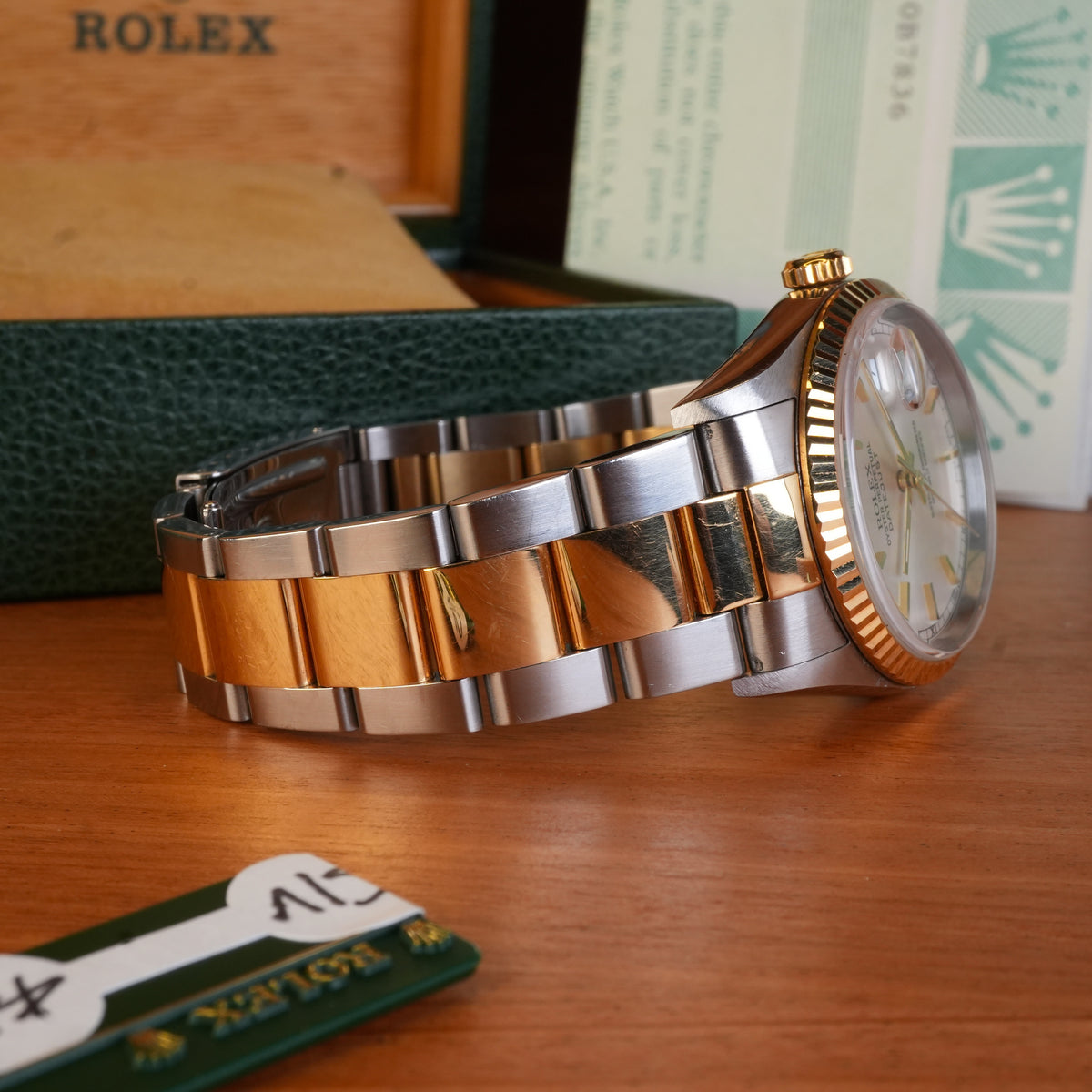 2001 Rolex Datejust 16233 Silver Dial Unpolished Box and papers Complete Collector set