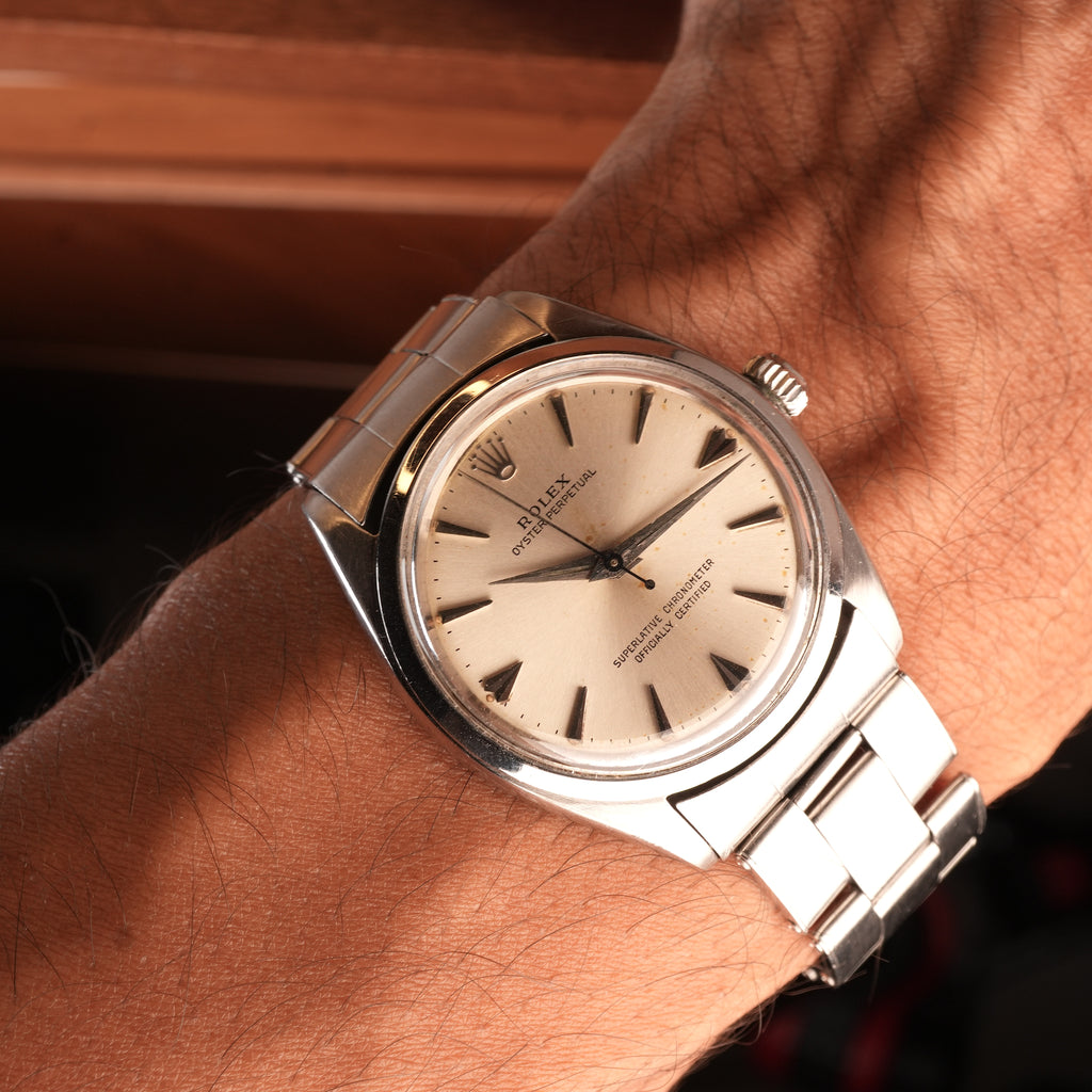 1963 Rolex Oyster Perpetual 1002 Arrow Dial Original Box - Award Watch