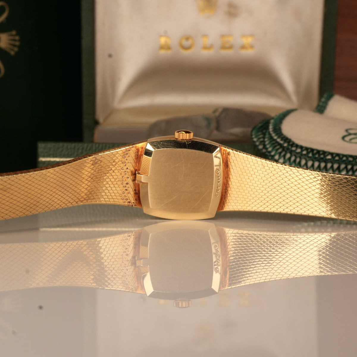 1987 Rolex 8133 Ladies Cocktail Watch Cushion Shaped 14K Solid with Box