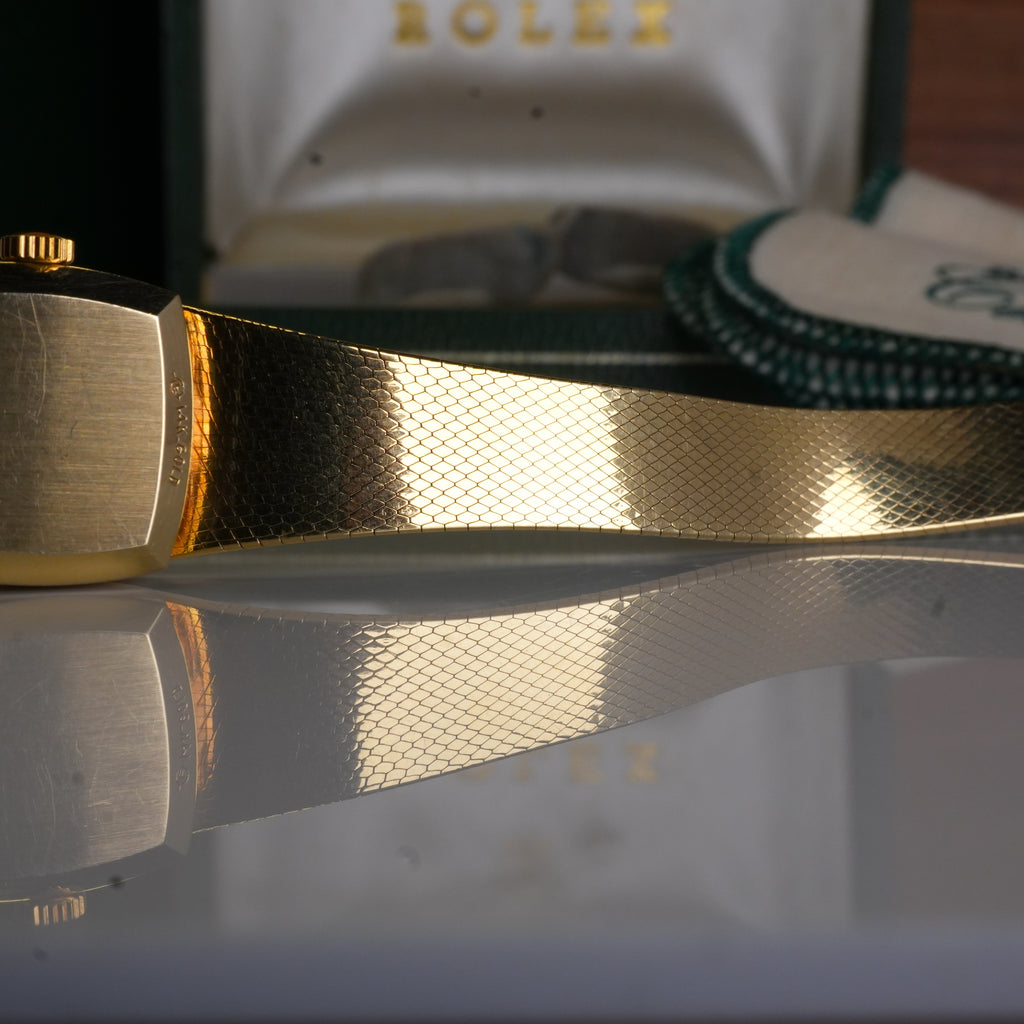 1987 Rolex 8133 Ladies Cocktail Watch Cushion Shaped 14K Solid with Box