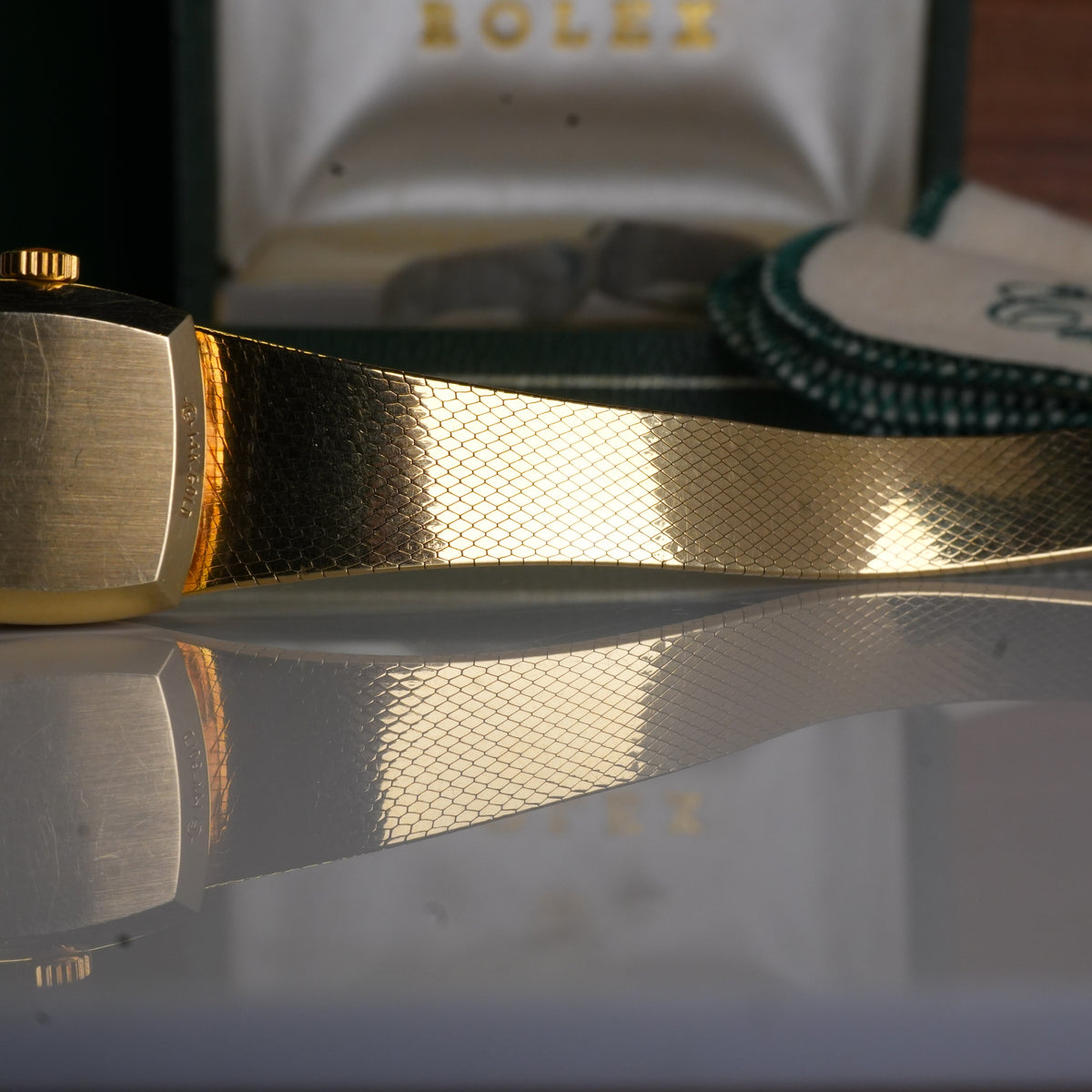 1987 Rolex 8133 Ladies Cocktail Watch Cushion Shaped 14K Solid with Box