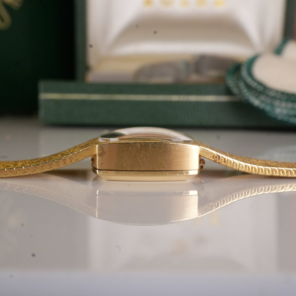 1987 Rolex 8133 Ladies Cocktail Watch Cushion Shaped 14K Solid with Box