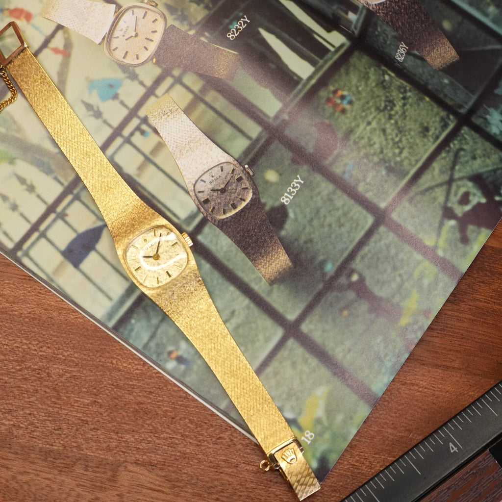1987 Rolex 8133 Ladies Cocktail Watch Cushion Shaped 14K Solid with Box