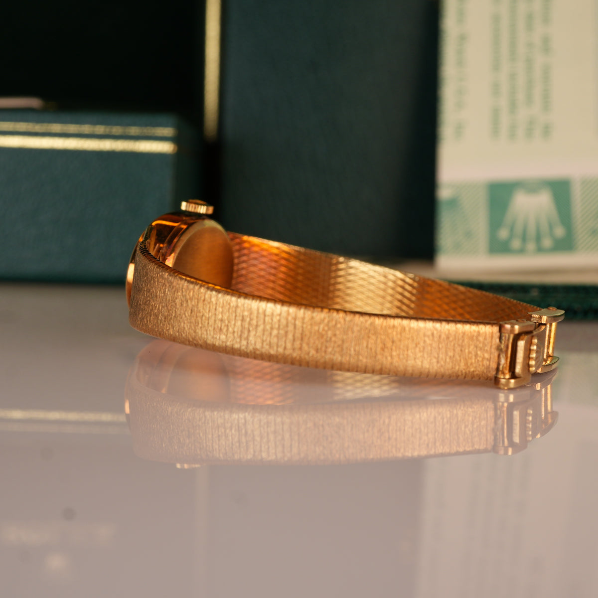 1987 NEW OLD STOCK Rolex 8318 Ladies Cocktail Watch Oval Shape 14K Solid with Box and Papers