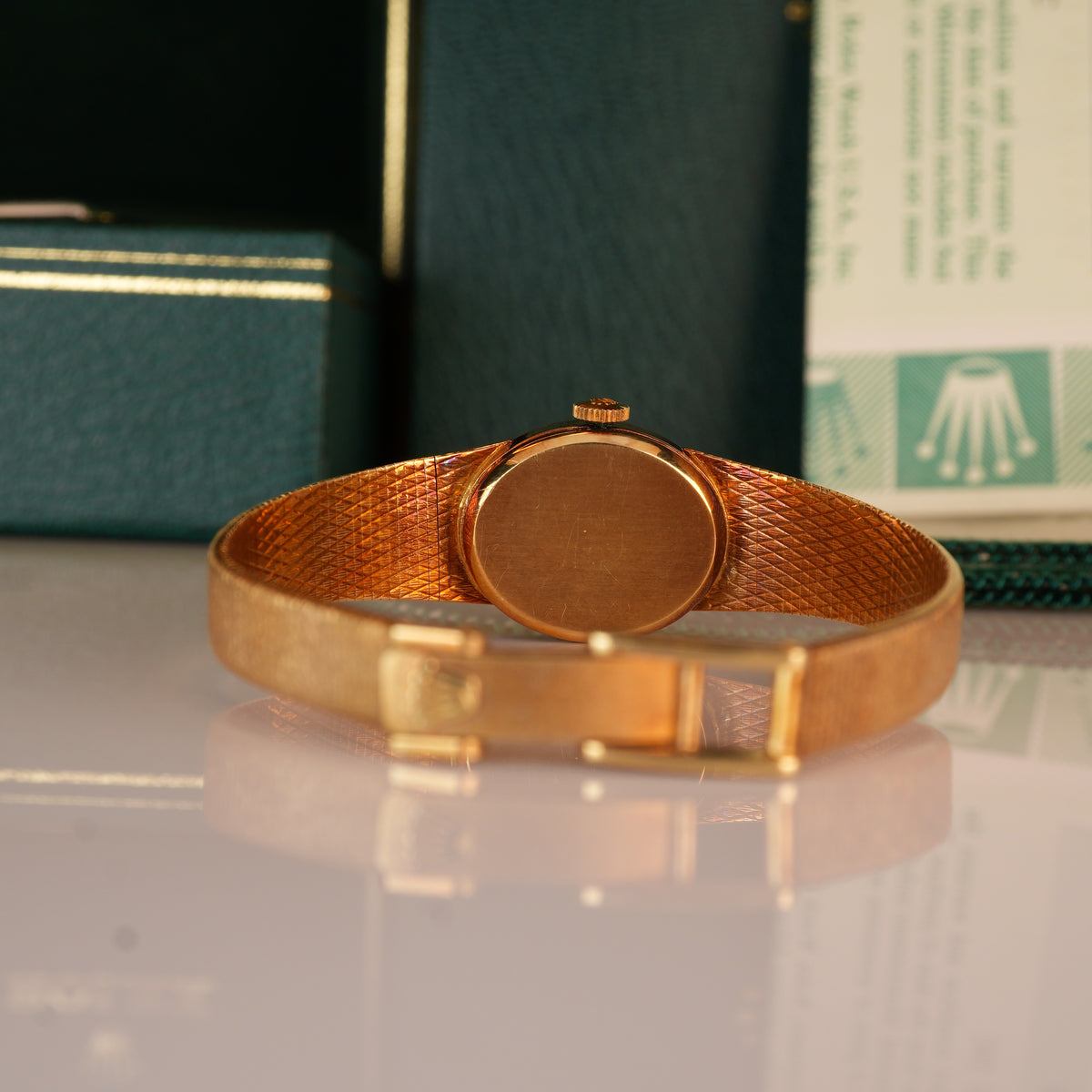 1987 NEW OLD STOCK Rolex 8318 Ladies Cocktail Watch Oval Shape 14K Solid with Box and Papers