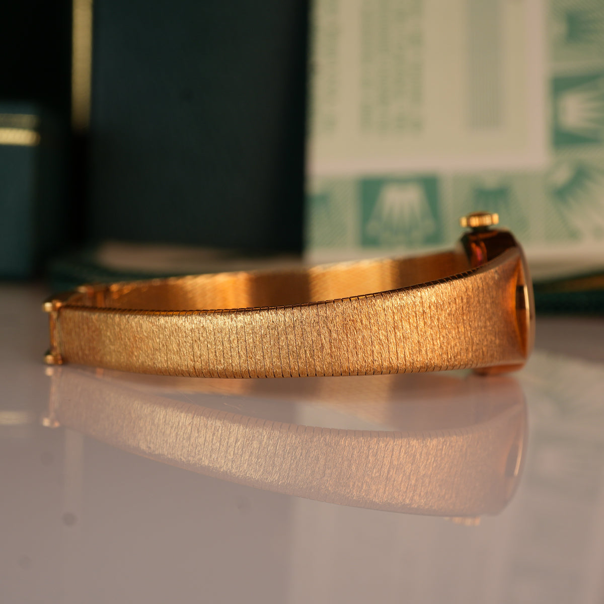 1987 NEW OLD STOCK Rolex 8318 Ladies Cocktail Watch Oval Shape 14K Solid with Box and Papers