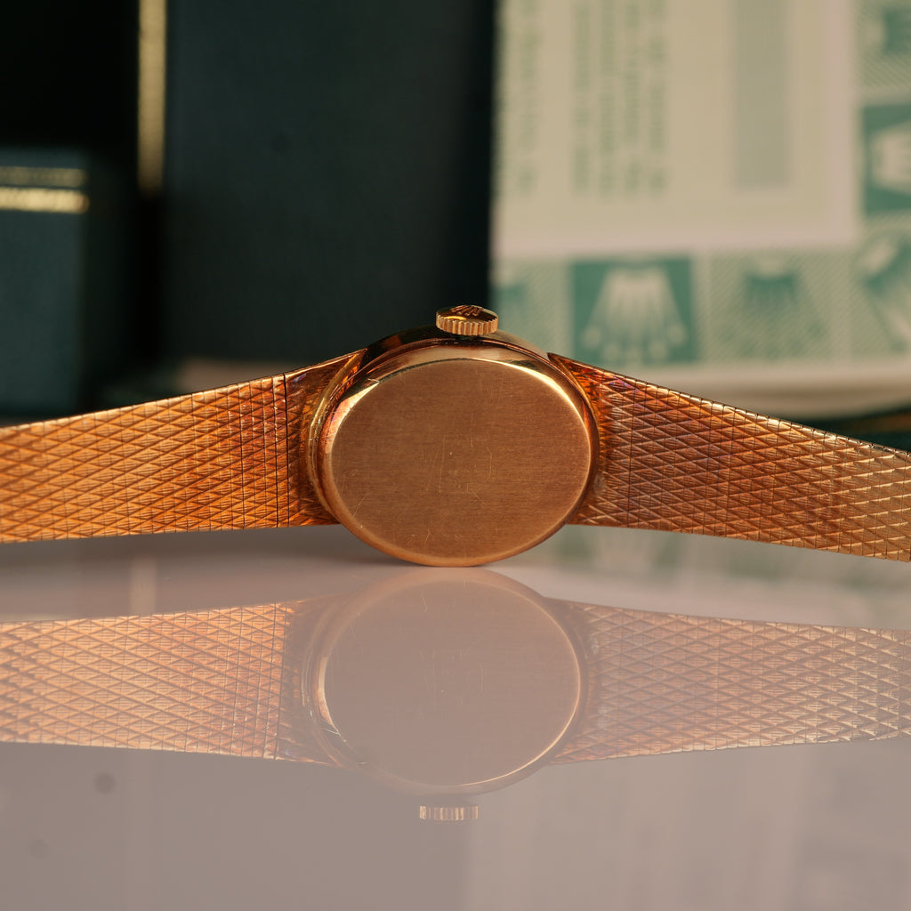 1987 NEW OLD STOCK Rolex 8318 Ladies Cocktail Watch Oval Shape 14K Solid with Box and Papers