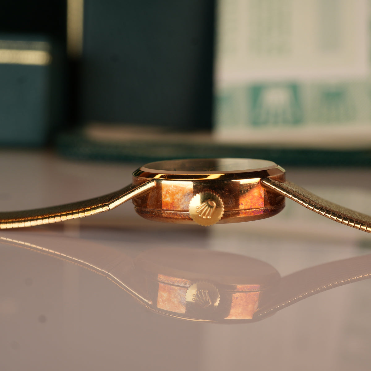 1987 NEW OLD STOCK Rolex 8318 Ladies Cocktail Watch Oval Shape 14K Solid with Box and Papers