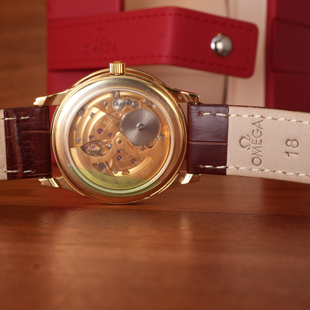 1983 OMEGA REF. 156.003 PHASE DE LUNE Triple Calendar Moon Phase 18k Gold Limited Edition