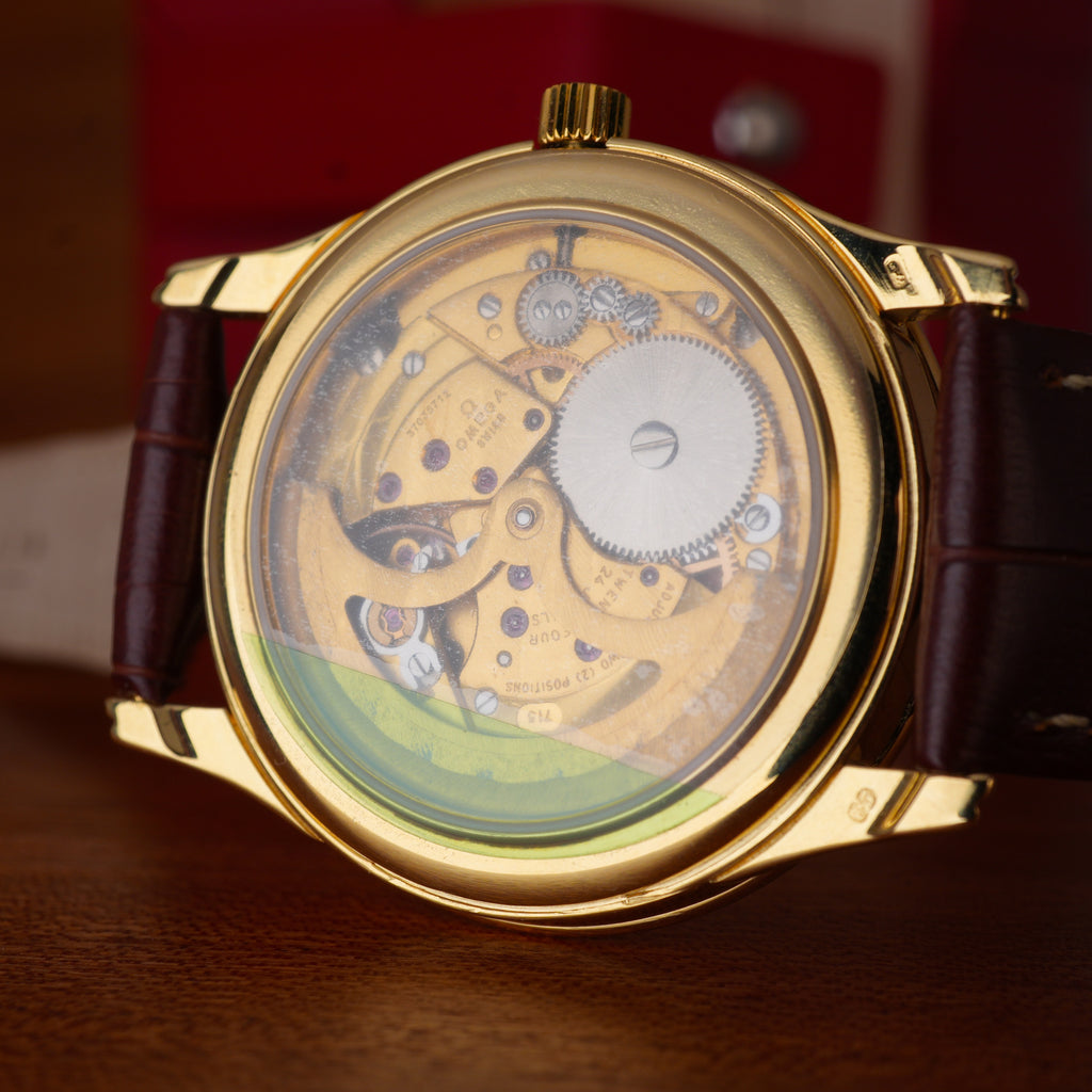 1983 OMEGA REF. 156.003 PHASE DE LUNE Triple Calendar Moon Phase 18k Gold Limited Edition