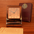 1940s Jaeger-LeCoultre LeCoultre Rose Gold Travel Alarm Clock Original Box & Papers
