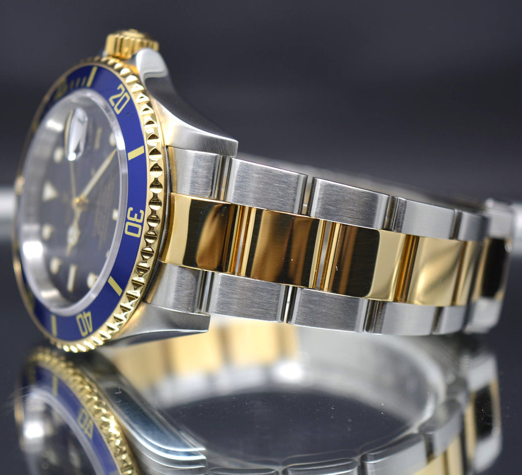 Rolex Submariner Blue Dial – 16613 Gold & Steel- No Holes Case