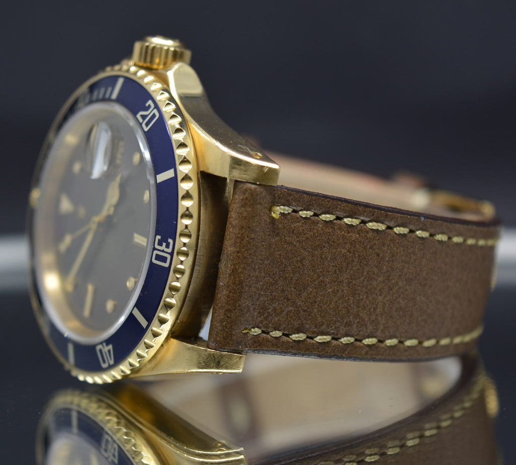 Rolex Submariner 16808 Gold Tropical Green Dial Full Set Papers