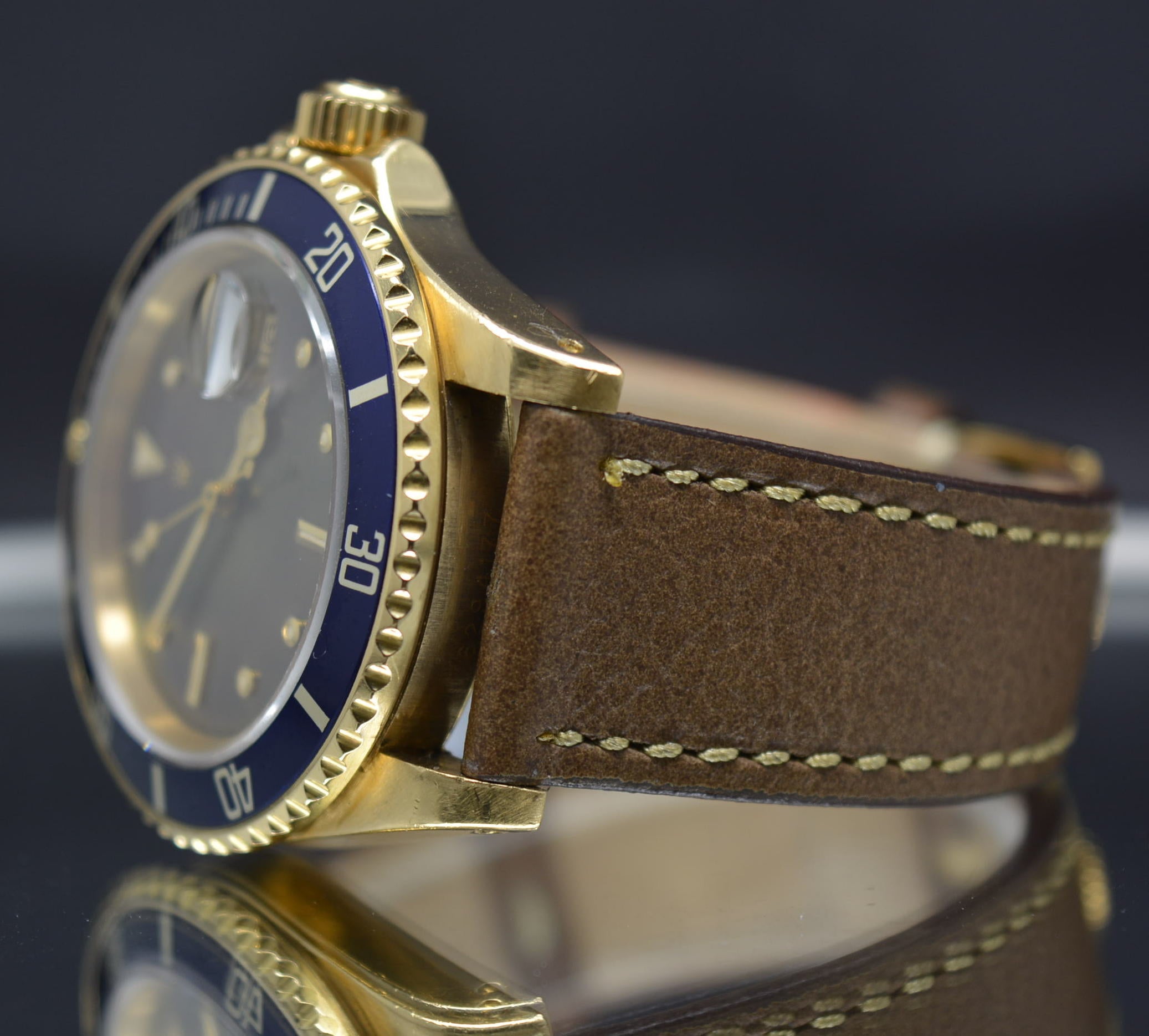 Rolex Submariner 16808 Gold Tropical Green Dial Full Set Papers