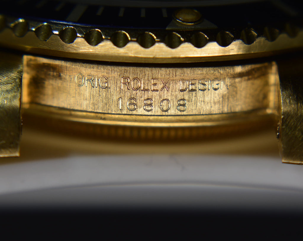 Rolex Submariner 16808 Gold Tropical Green Dial Full Set Papers