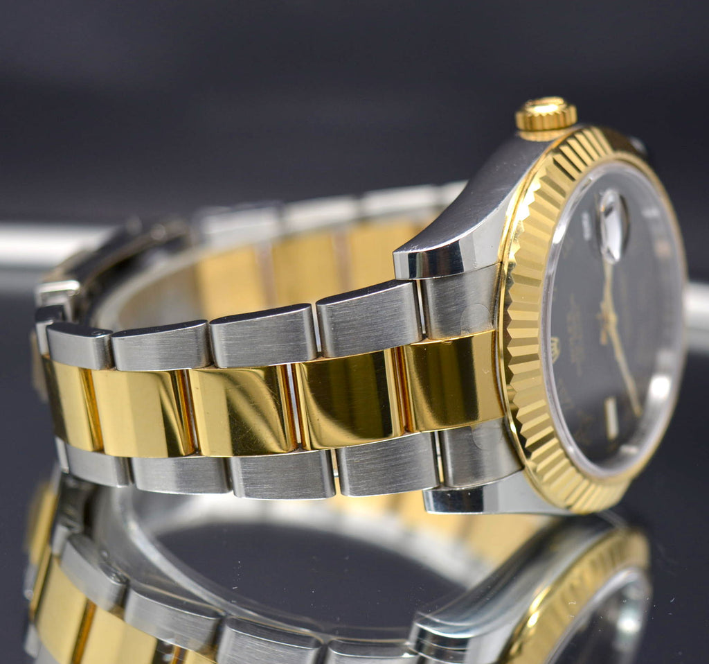 Rolex Datejust II 2 116333 Mens 41mm Roman 18k Gold SS 2015 Box & Papers