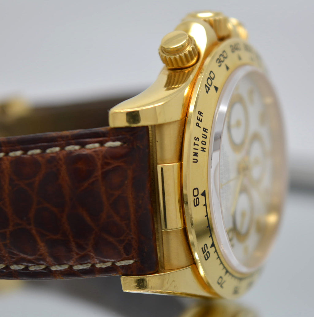 Rolex 16518 Daytona Zenith Movement Yellow Gold 18k Box Papers Never Polished