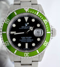 Rolex 16610LV Submariner 50th Anniversary Green F Serial UNPOLISHED