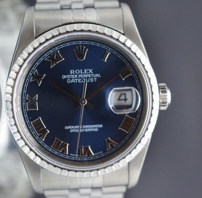Rolex DateJust 16200 Blue Roman Dial