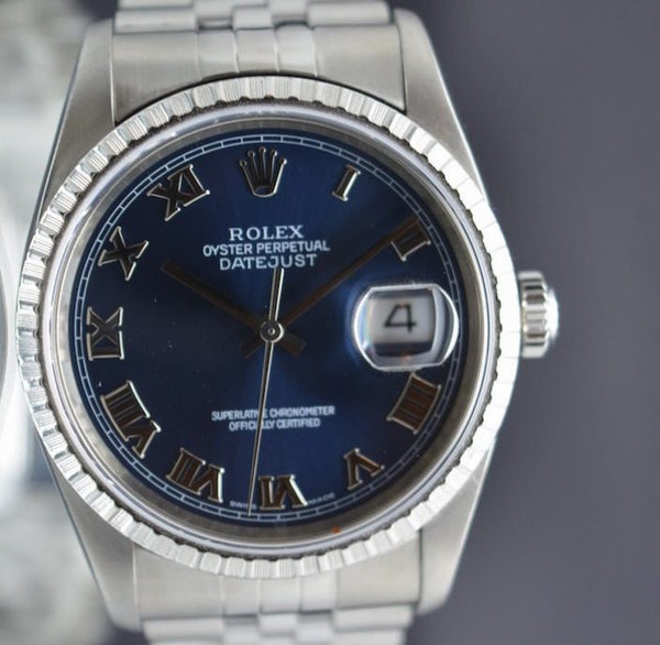 Rolex DateJust 16200 Blue Roman Dial