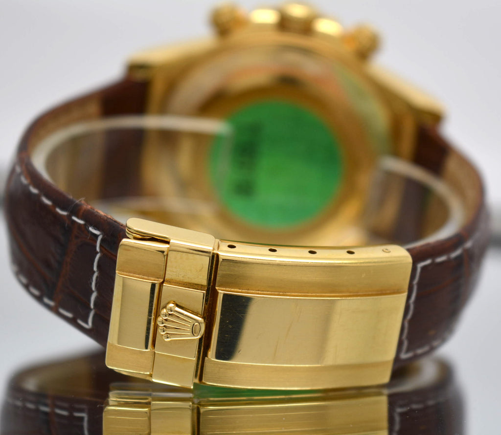 Rolex 116518 Daytona Yellow solid Gold 18k Factory Dark Mother of Pearl Dial