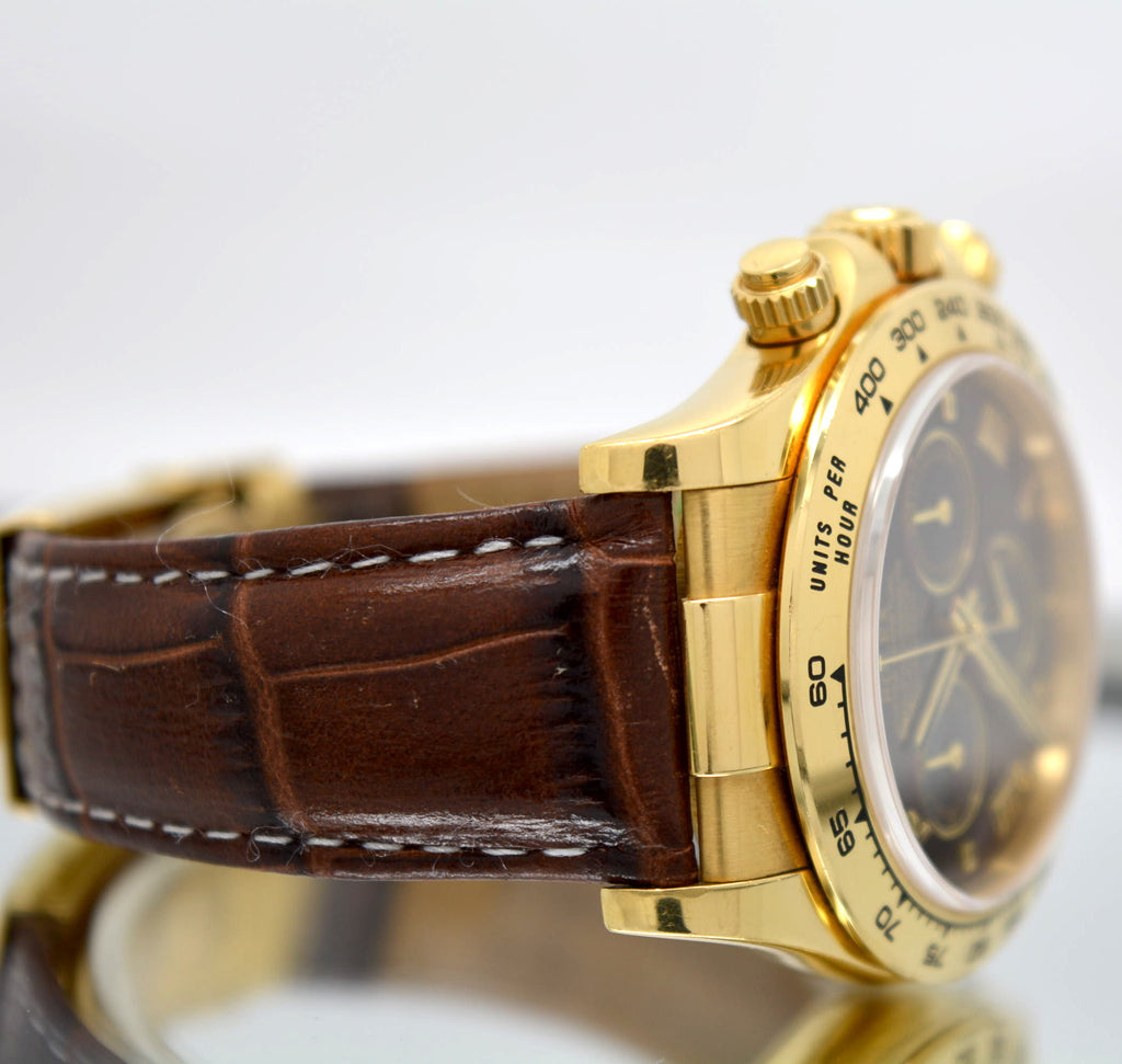 Rolex 116518 Daytona Yellow solid Gold 18k Factory Dark Mother of Pearl Dial