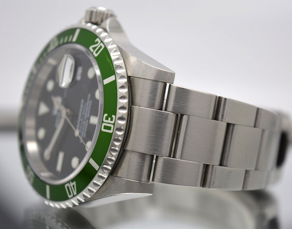 Rolex 16610LV Submariner 50th Anniversary Green M Serial UNPOLISHED