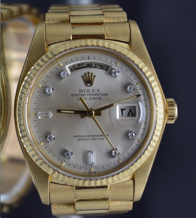 Rolex Day-Date 1803 Yellow Gold/Diamonds Arabic Dial (AKA PRESIDENT)-FULL SET