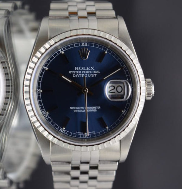 Rolex DateJust 16220 Blue Dial