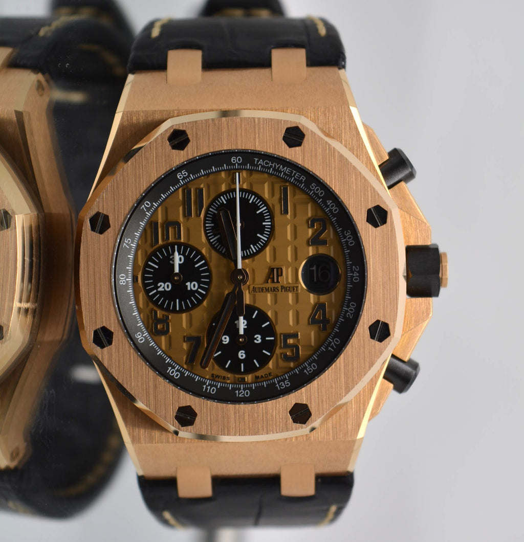 Audemars Piguet 18K Rose Gold Royal Oak Offshore Chronograph Leather Unworn